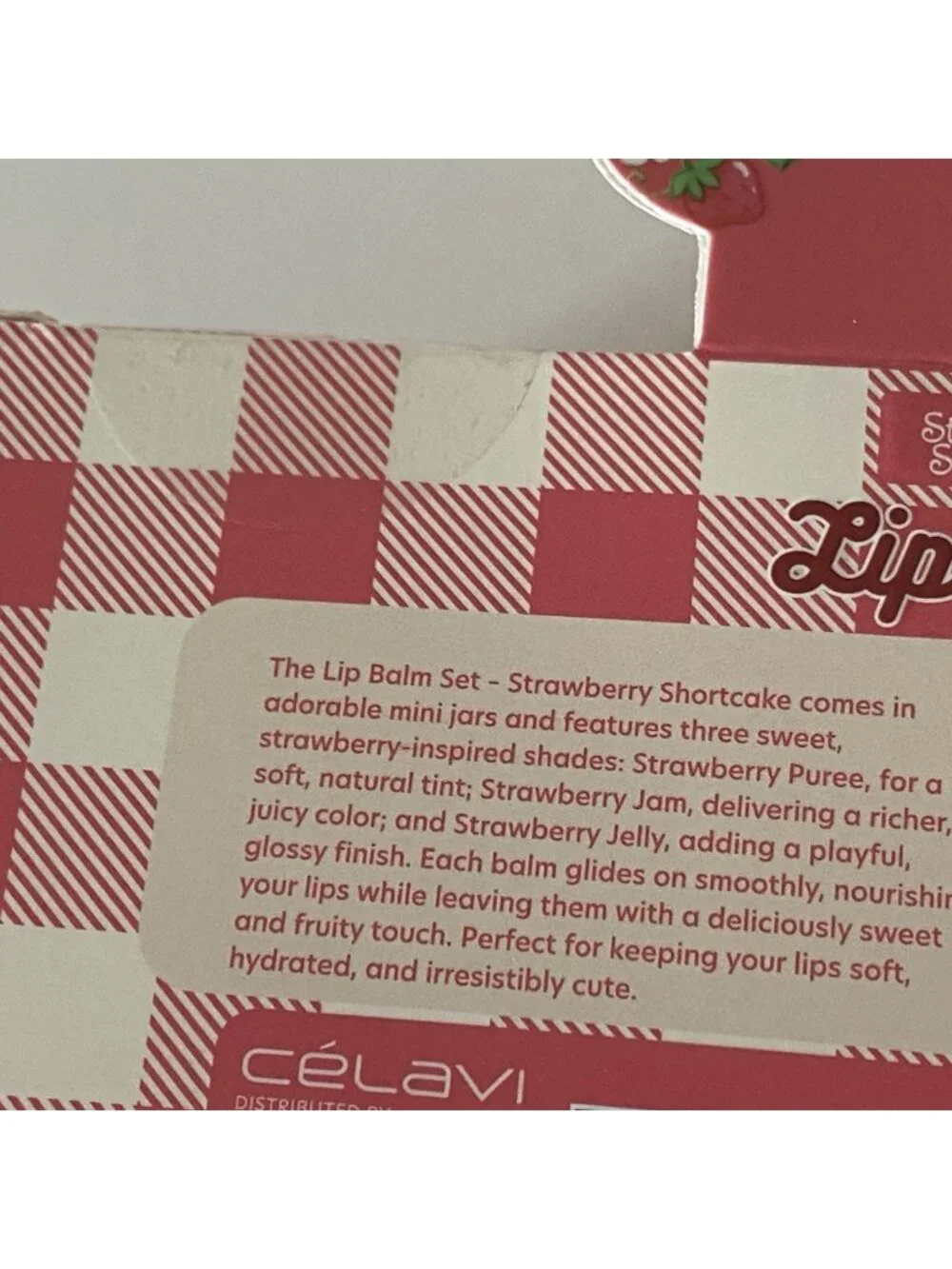 Set Of 3 Strawberry Shortcake Celavi Hydrating Lip Balm Strawberry Jam Jelly NEW